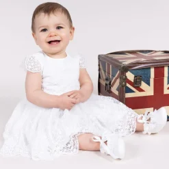 Early Days Pre Walkers|Pre Walkers*Baby Girls White Silk Shoes