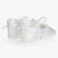 Early Days Pre Walkers|Pre Walkers*Baby Girls White Silk Shoes