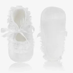 Early Days Pre Walkers|Pre Walkers*Baby Girls White Silk Shoes