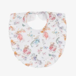 My Little Pie Feeding Accessories*Baby Girls White Supima Cotton Daphne Bib