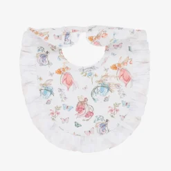 My Little Pie Feeding Accessories*Baby Girls White Supima Cotton Daphne Bib