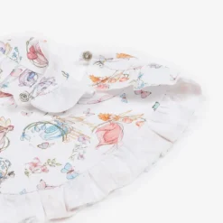 My Little Pie Feeding Accessories*Baby Girls White Supima Cotton Daphne Bib