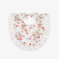 My Little Pie Feeding Accessories*Baby Girls White Supima Cotton Pomegranate Bib