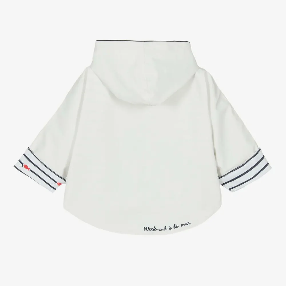 Week-end à la mer Coats & Jackets*Baby White Hooded Rain Cape