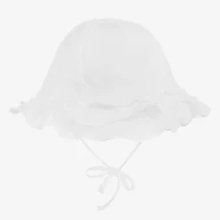 Sarah Louise Hats*Baby White Polycotton Sun Hat