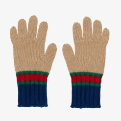 Gucci Gloves & Mittens|Gloves & Mittens*Beige & Blue Wool Gloves