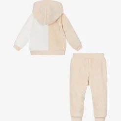 Guess Tracksuits|Tracksuits*Beige & Ivory Faux Fur Baby Tracksuit
