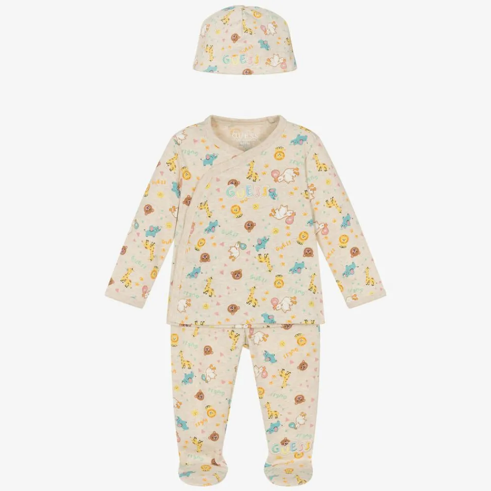 Guess Gifts|Babysuits*Beige Babysuit Gift Set