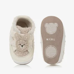 Mayoral Newborn Pre Walkers|Pre Walkers*Beige Borg Pre-Walker Trainers