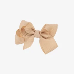 Bowtique London Hair Accessories*Beige Bow Hair Clip (7cm) Tan