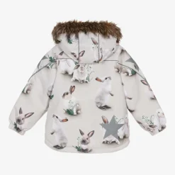 Molo Snowwear*Beige Bunny Rabbit Padded Ski Jacket