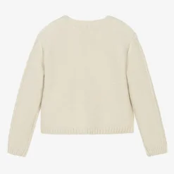 Babidu Tops*Beige Cable Knit Cardigan