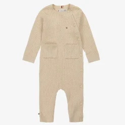 Tommy Hilfiger Gifts*Beige Cable Knit Viscose Babygrow