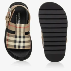 Burberry Sandals*Beige Check Leather Sandals