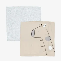 Mayoral Sleeping Accessories*Beige Cotton Baby Milestone Swaddles (2 Pack)