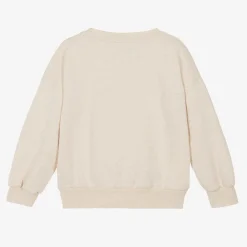 Bobo Choses Tops*Beige Cotton Fox Print Sweatshirt