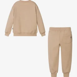 MSGM Tracksuits|Tracksuits*Beige Cotton Jersey Tracksuit