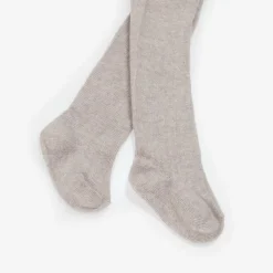 Mayoral Newborn Tights|Tights*Beige Cotton Ribbed Baby Tights