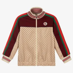 Gucci Tops*Beige GG Zip-Up Jacket