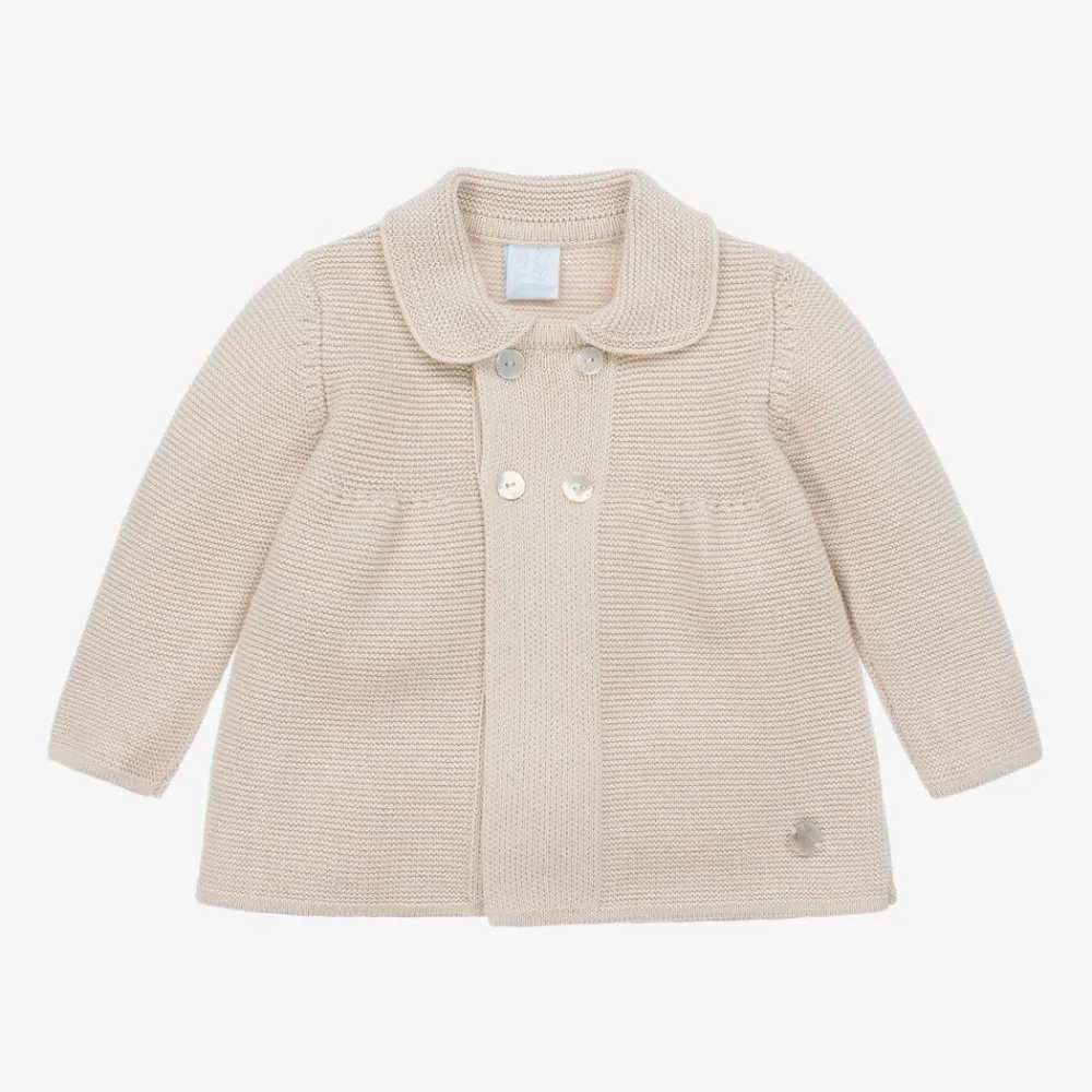 Artesanía Granlei Tops*Beige Knitted Baby Cardigan