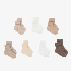 Story Loris Socks*Beige Knitted Baby Socks (7 Pack)