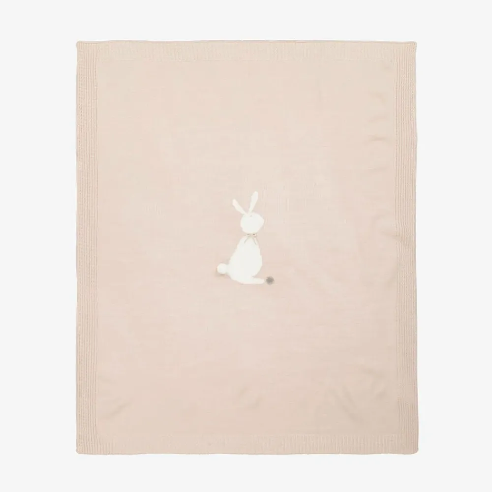 Artesanía Granlei Gifts*Beige Knitted Bunny Blanket (84cm)