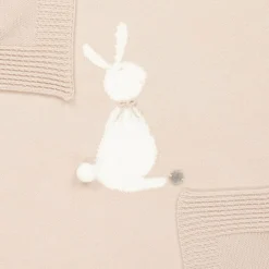 Artesanía Granlei Gifts*Beige Knitted Bunny Blanket (84cm)