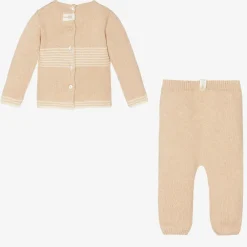 NaturaPura Outfit Sets|Outfit Sets*Beige Knitted Cotton Trouser Set
