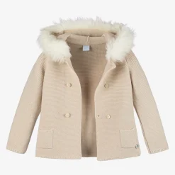 Artesanía Granlei Coats & Jackets*Beige Knitted Hooded Coat