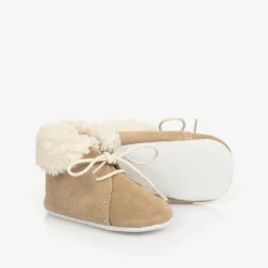 Tartine et Chocolat Pre Walkers|Pre Walkers*Beige Leather Baby Pre-Walker Shoes