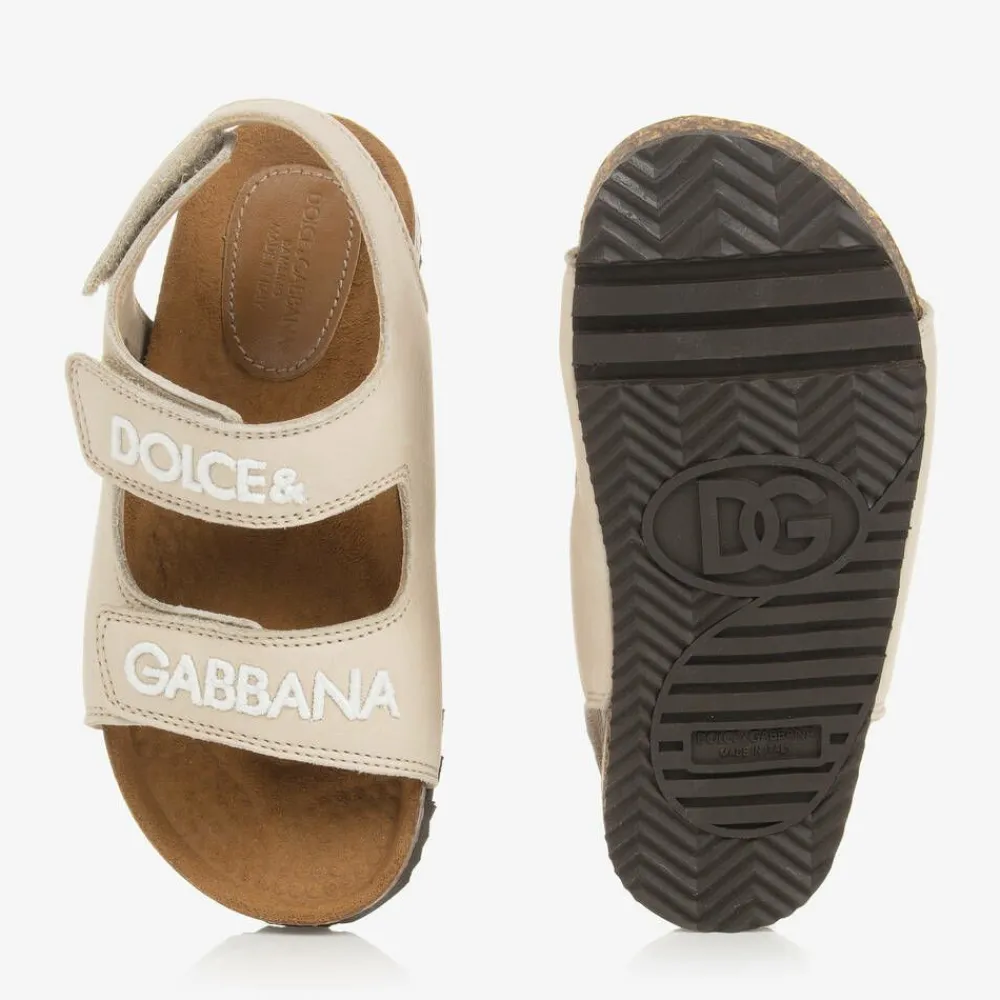 Dolce amp; Gabbana Sandals|Sandals*Beige Leather Sandals