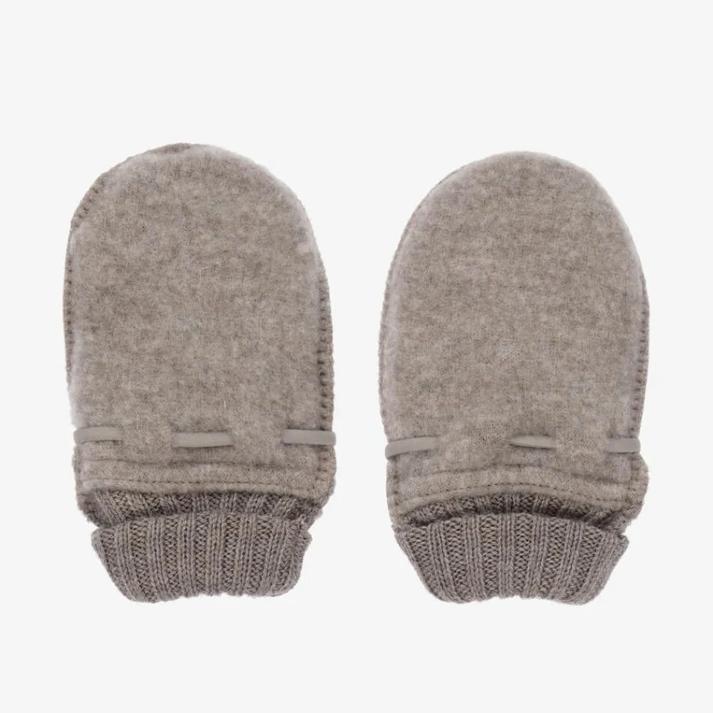 Joha Gloves & Mittens|Gloves & Mittens*Beige Merino Wool Baby Mittens