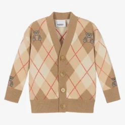 Burberry Tops*Beige Merino Wool Knit Baby Cardigan