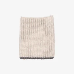 1 + in the family Scarves|Scarves*Beige Merino Wool Rib Knit Snood