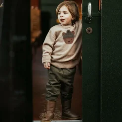 Donsje Tops*Beige Merino Wool Teddy Bear Sweater BiscottiMelange