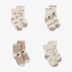 Mayoral Newborn Socks|Socks*Beige Organic Cotton Baby Socks (4 Pack)