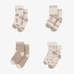 Mayoral Newborn Socks|Socks*Beige Organic Cotton Baby Socks (4 Pack)