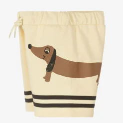 Mini Rodini Shorts|Shorts*Beige Organic Cotton Dog Print Shorts