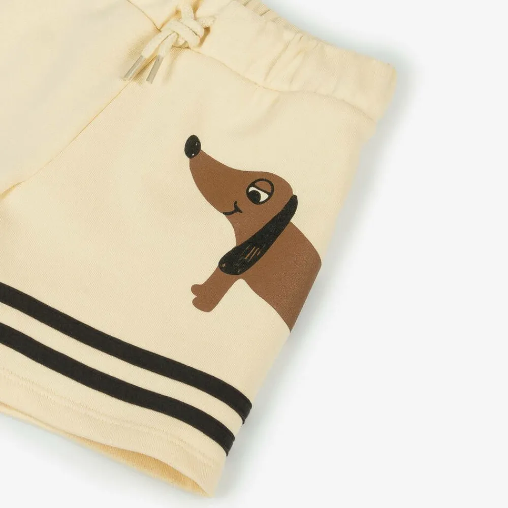 Mini Rodini Shorts|Shorts*Beige Organic Cotton Dog Print Shorts
