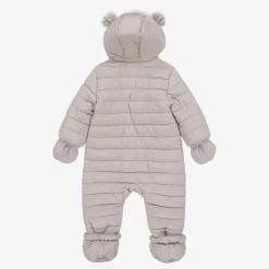 Mayoral Newborn Snowwear|Snowwear*Beige Padded Teddy Snowsuit