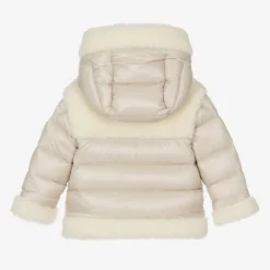 Moncler Enfant Coats & Jackets*Beige Sherpa & Down Hooded Dofi Jacket