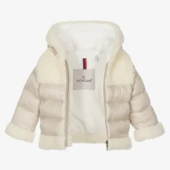 Moncler Enfant Coats & Jackets*Beige Sherpa & Down Hooded Dofi Jacket