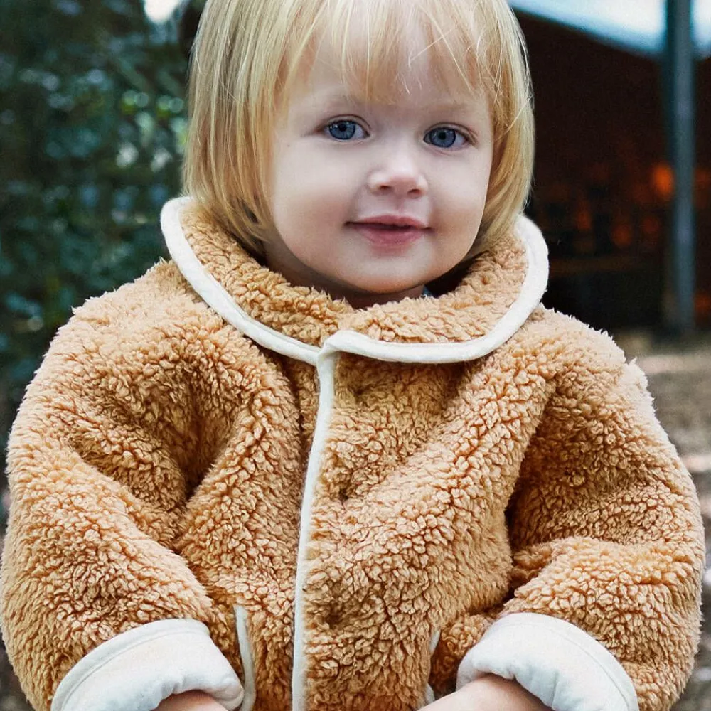 The Little Tailor Coats & Jackets|Coats & Jackets*Beige Sherpa Fleece Reversible Quilted Jacket