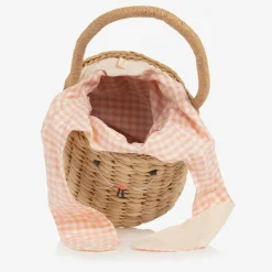 Meri Meri Bags*Beige Straw Bunny Basket Bag (18cm)