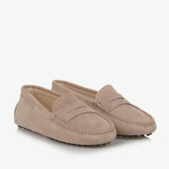 Tods Loafers & Moccasins|Loafers & Moccasins*Beige Suede Leather Moccasins