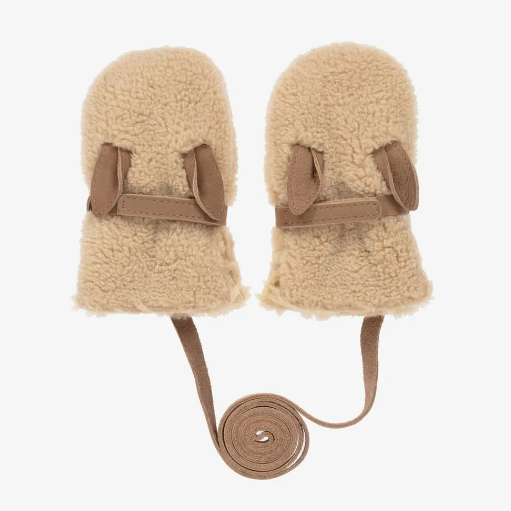 Donsje Gloves & Mittens|Gloves & Mittens*Beige Teddy Fleece Mittens