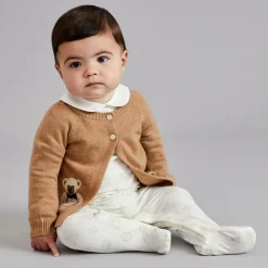 Beatrice amp; George Tops*Beige Wool & Cashmere Teddy Bear Cardigan