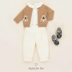 Beatrice amp; George Tops*Beige Wool & Cashmere Teddy Bear Cardigan