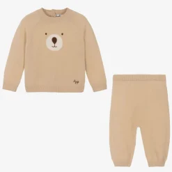 Il Gufo Outfit Sets|Outfit Sets*Beige Wool Knit Trouser Set