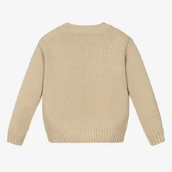 Il Gufo Tops*Beige Wool Lion Sweater